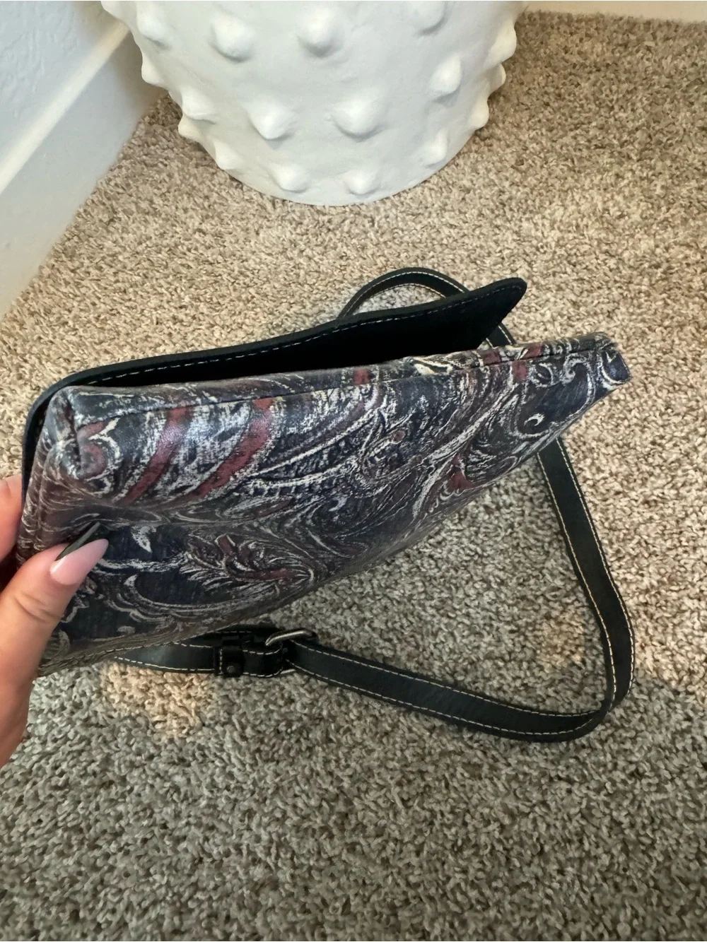 Patricia Nash Floral Paisley Crossbody in Black, Red, Cream
